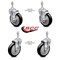 Service Caster 5 Inch Black Polyurethane Wheel Swivel 3/8 Inch Threaded Stem Caster Brake, 2PK SCC-TS20S514-PPUB-BLK-TLB-381615-2S2 - alternate 5